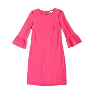 Boden Lavinia Ponte Pink Dress Bell Sleeves Size 2P Petite Women's